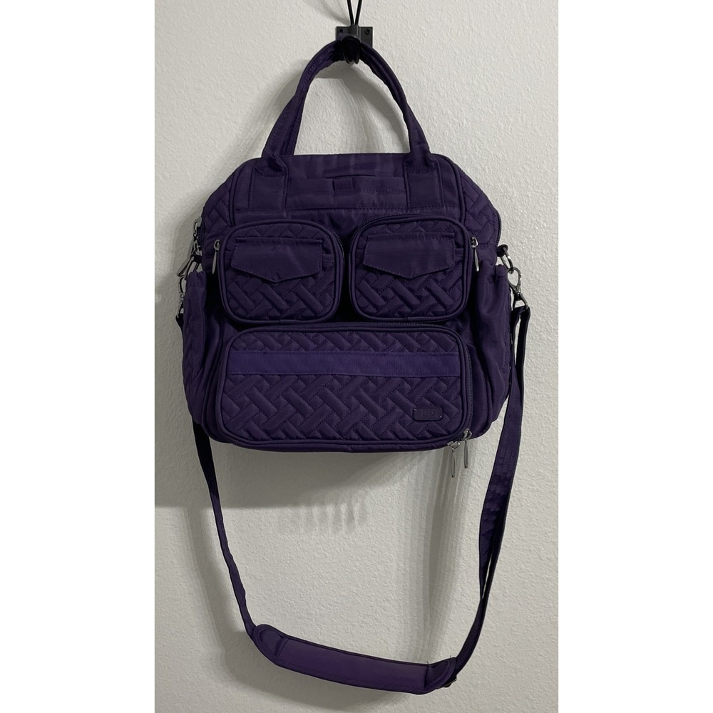 Lug "Mini Puddle Jumper" Purple Shoulder Double Handle Bag Purse Travel Bag